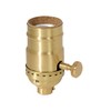 B&P Lamp® Brass Turn Knob Socket, Satin Brass Finish, On/Off