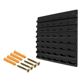 Marketing Holders Wall Business Card Holder with Hanging Hardware for 3.5" x 2" Info or Appointment Card Medical Dental Corporate Office Community Center 48 Slot Black Acrylic 1 Piece Rack