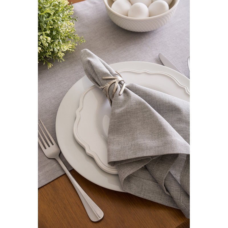 DII CAMZ38723 Solid Chambray, Table Runner 14x72, Chambray Gray