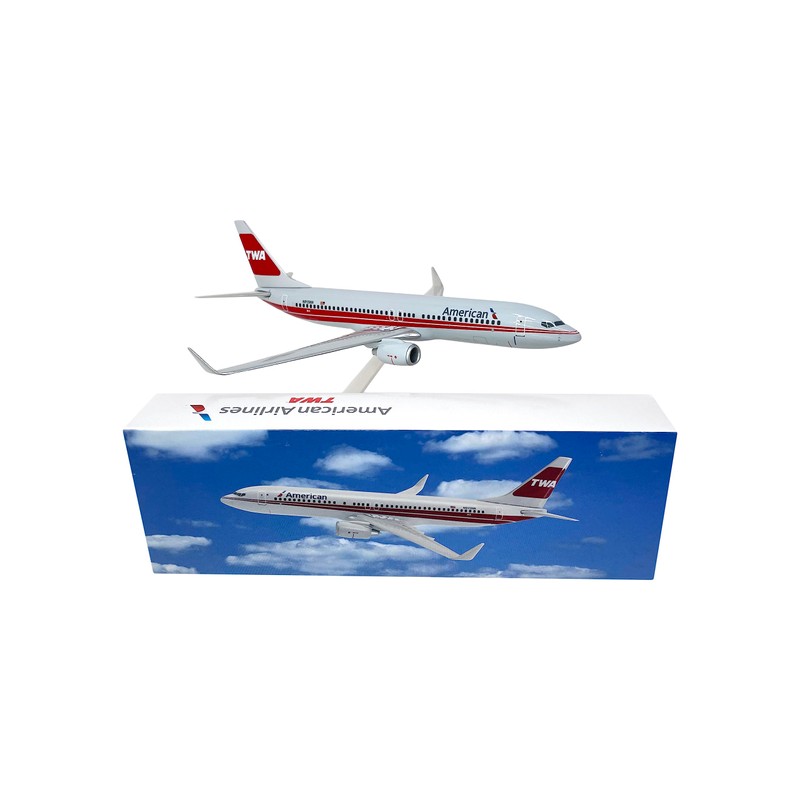 Flight Miniatures American TWA 737-800 1:200 Scale - Plastic Snap-Fit