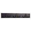 Wooden Mallet 3 Double Prong Rail, Black Hooks, Coat Rack