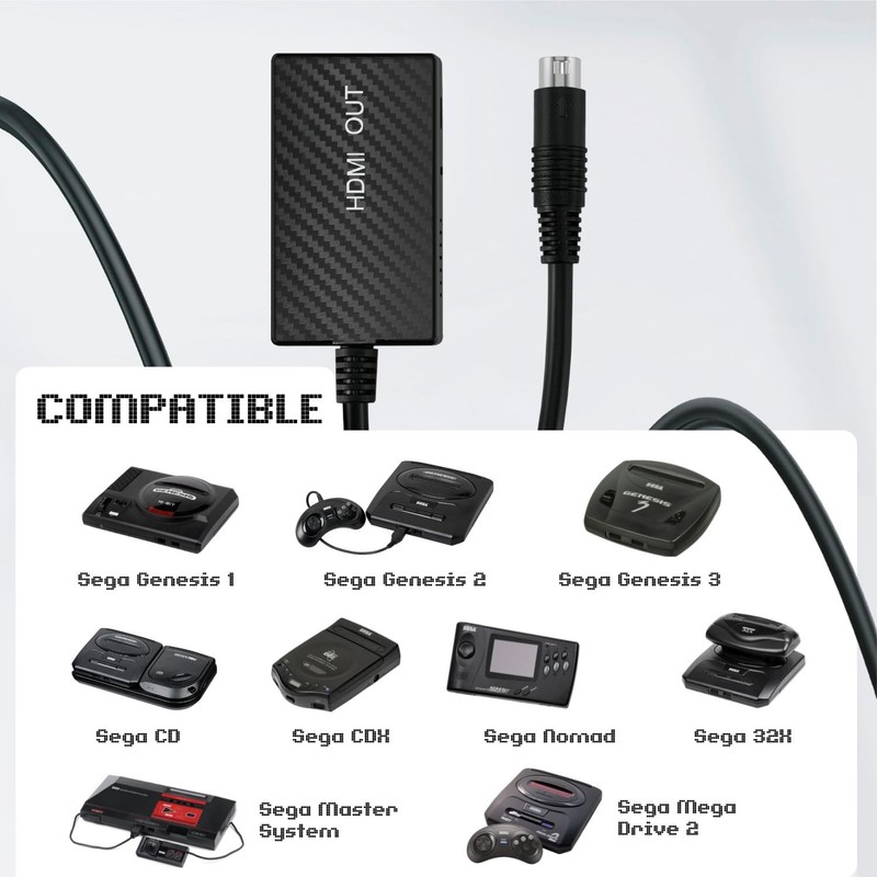 TNP for Sega Genesis HDMI Cable Converter Adapter Link Wire
