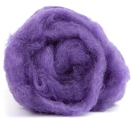 Maori Wool - A Special Blend of New Zealand Wools by DHG for Needle Felting and Wet Felting, Approx 3.5 OZ / 100 gr, Carded Wool Batt, 100% Pure Wool, Color Violet