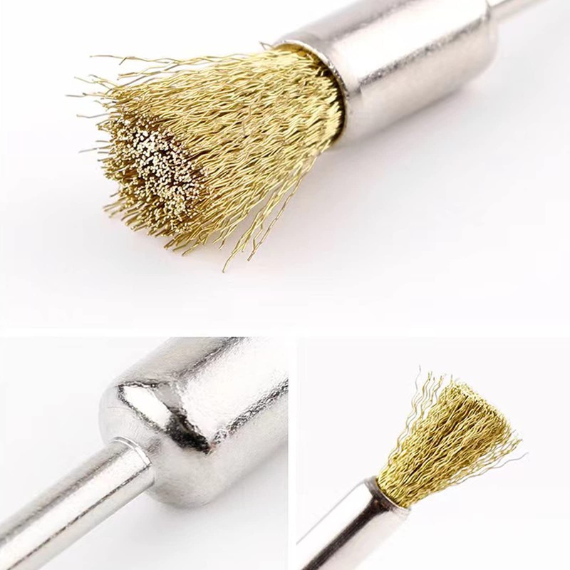 10 Pieces Extended Stainless Copper Wire Cleaning End Brushes Pen