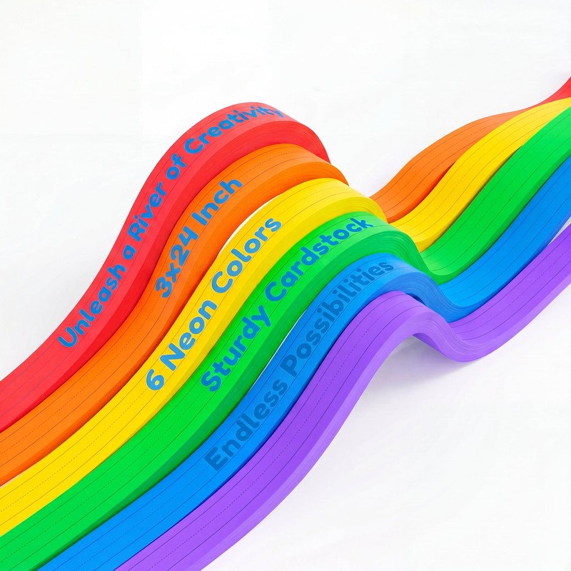 120 Count Colored Sentence Strips Cardstock for Teachers Classroom 3"