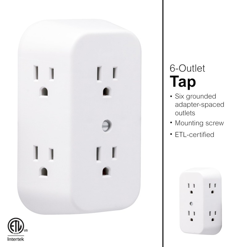 General Electric JASHEP50759 In-Wall Adapter, 6-Outlet