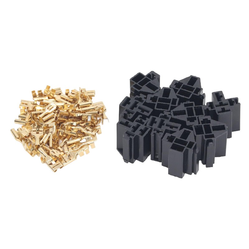 10pcs Relay Connector Kit Bracket 5 Pin Housing Socket 12V