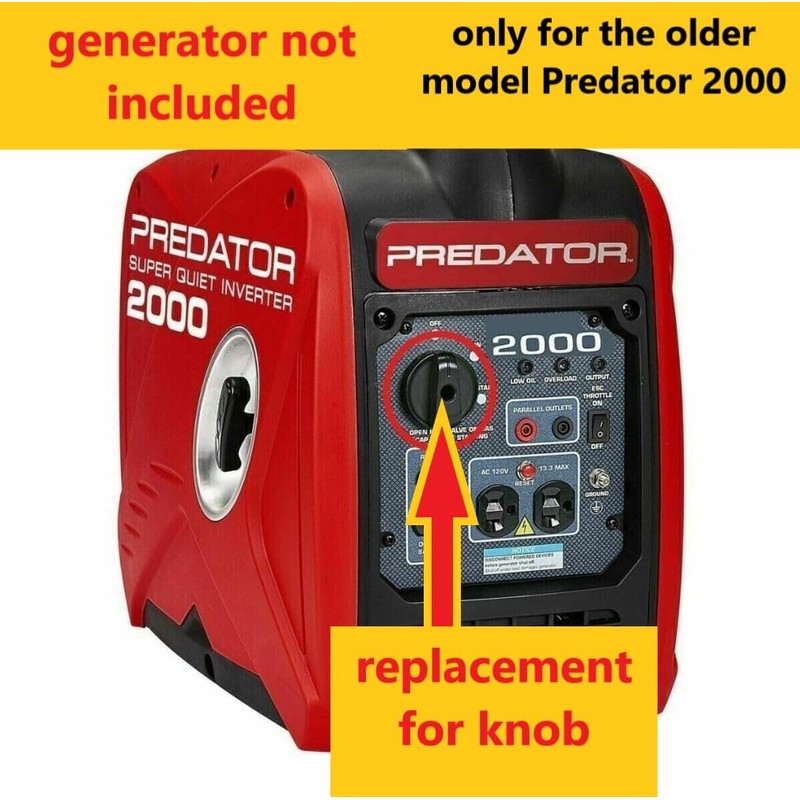 Compatible replacement knob for Predator 2000 watts generator from Harbor