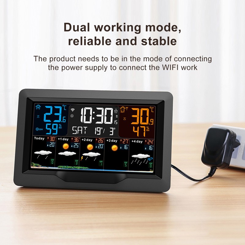 Smart Weather Clock WiFi Wireless Digital Weather Clock for Temperature