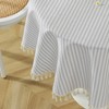 meioro Striped Tablecloth, Rectangular Tablecloth with Tassels, Washable Tablecloths, Decorative