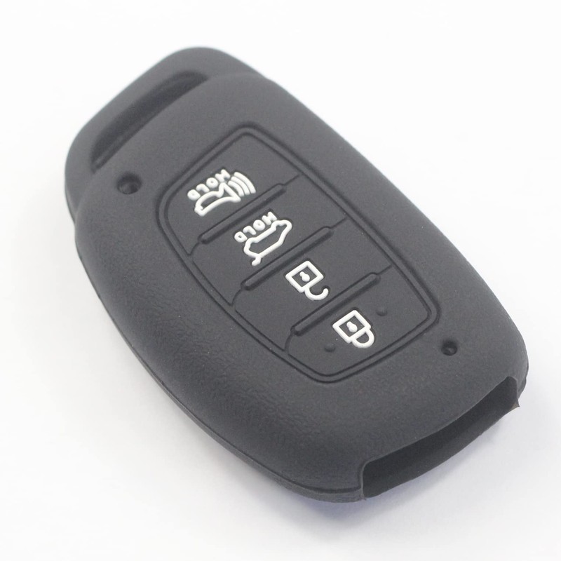 kcpros 2Pcs Black Rubber Silicone 4 Buttons Smart Key Fob