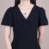 Coai Women's 925 Necklace with Angel’s Teardrops Pendant, Silver, Malachite