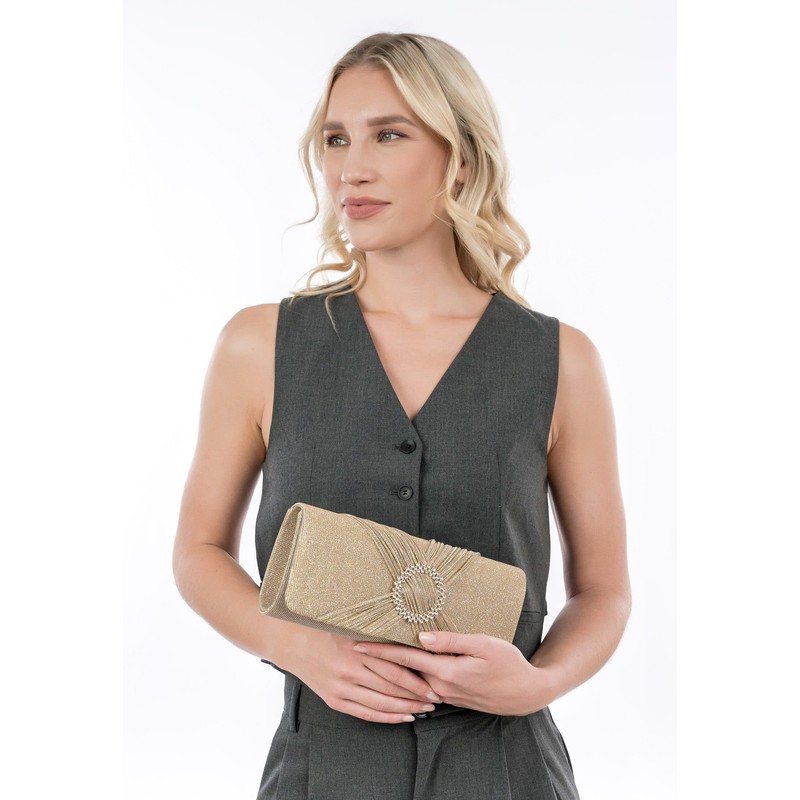 Tamaris Clutch TAS Amalia Brooch 33804 Women's Handbags Plain, Gold