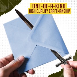 Swords and more King Arthur’s Excalibur Sword – Steel Sword Letter Opener with Resin Sword Pen Holder Knight, Miniature Sword, Office Desk Accessory Sword Gift for Collectors, Exclusive Set