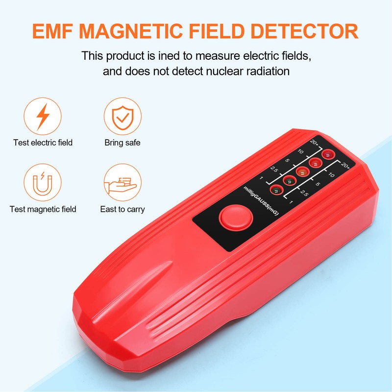 EMF Meter Magnetic Field Detector Electromagnetic Radiation Tester with 5