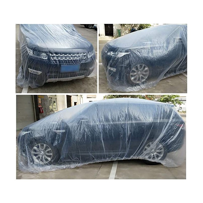 LuliKa 3 Packs Disposable Car Cover Clear Plastic Car Cover
