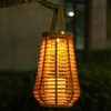 Large Solar Rattan Lantern Outdoor - Natural Solar Lights Outdoor