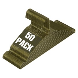 SPECILITE Wire Metal Clothes Hangers Bulk 50 Pack with Groove, 16.7 Inch, 12 Gauge Ultra Thin, Non Slip, for Standard Size Suits, Shirts, Pants, Skirts, Bronze