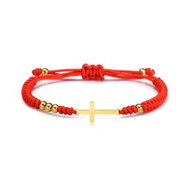 MEALGUET Protection Bracelet Easter Jewelry for Kids : Hand Braided Baby Bracelet Red String Cross Bracelet Jewelry, Birthday Baptism for Toddler Girls Boys Son Daughter Kids Baby Shower