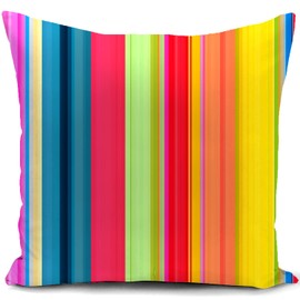 HUASHUZI Cushion Cover Rainbow Colourful Stripes Cushion Decoration Gifts for Sofa Cushion Covers Decorative Cushion Cover Sofa Bedroom Living Room Decorative Cushion