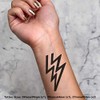 4 x 'Lightning Bolt' Temporary Tattoos - Water Resistant, Skin-Safe,