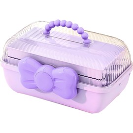 Generic Caja de Almacenamiento de Pinzas para el Cabello para Niños, Bonito Adorno con Lazo, Contenedor de Organización de Escritorio de 3 Niveles para Niñas, Accesorios para el Cabello, Recepción