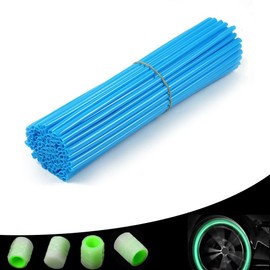 72 PCS Dirt Bike Spoke Skins Spoke Covers 8"-21" Spoke Rims Protector for Pit Bike Motorcycle Bicycle Wheelchair-Blue