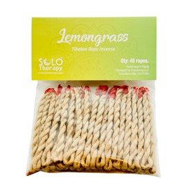 Lemongrass Tibetan Rope Incense, 45 Ropes, 3.5" Length, Incense for for Meditation, Purification, Luck and Love, Handmade in Nepal (Lemongrass Rope Incense)