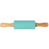 Small Rolling Pin for Kids, Non-Stick Silicone Surface with Wooden