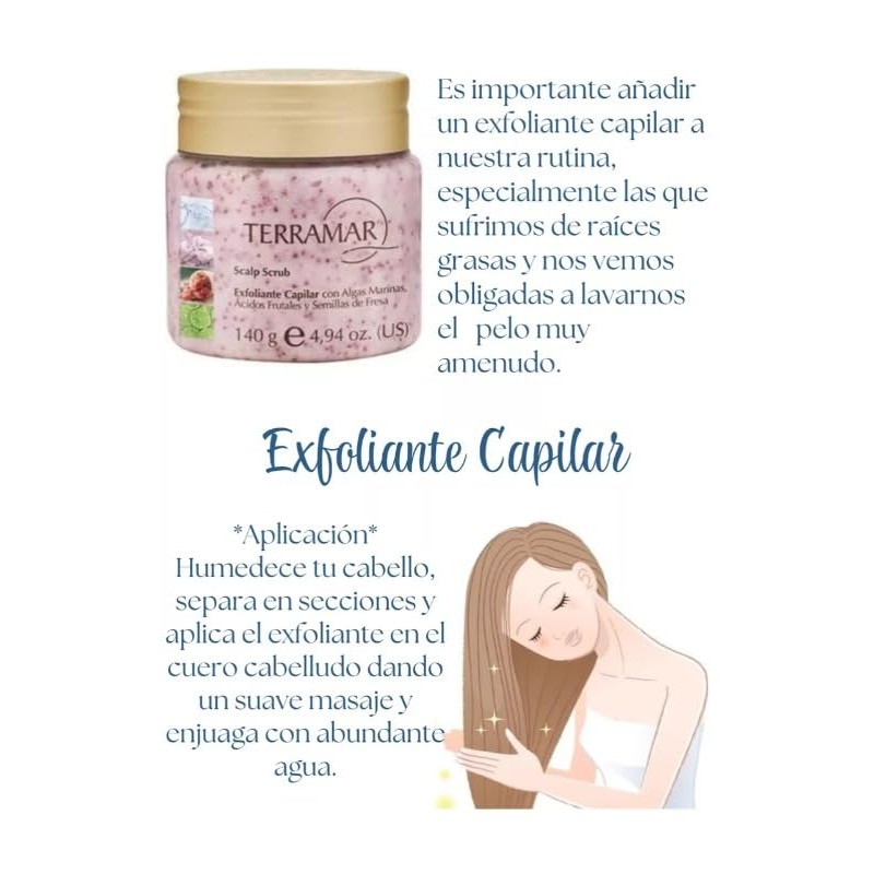 Exfoliante Capilar De Algas Y Ácidos Frutales y semillas de