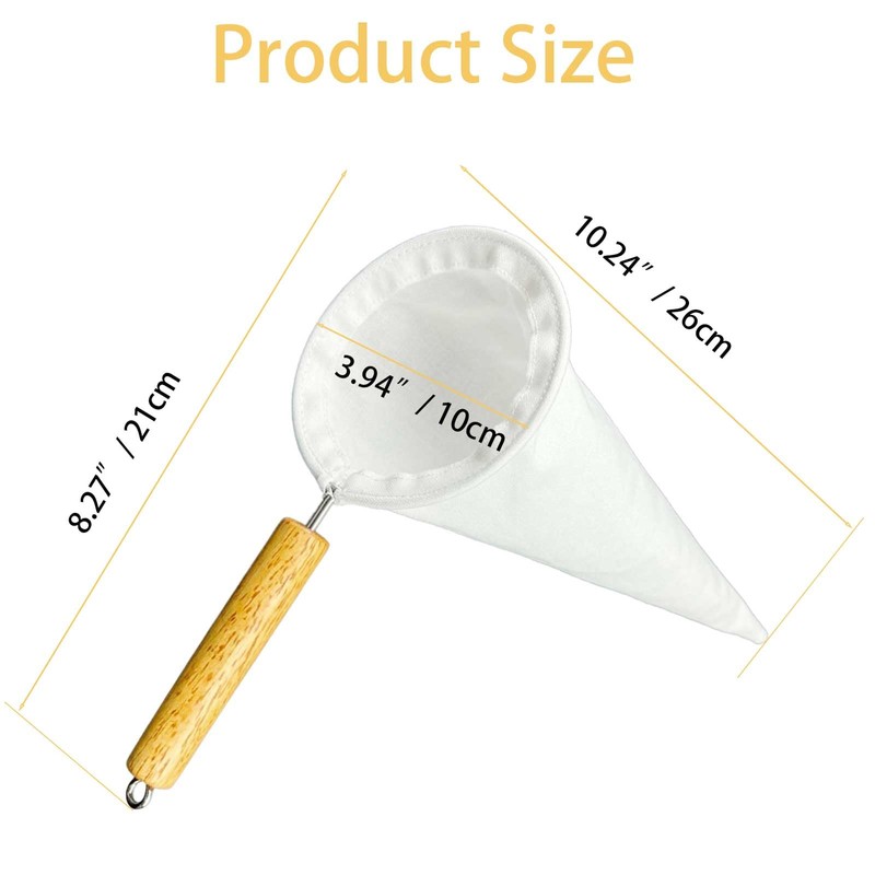 HXymxkeqi 2Pcs Reusable Flannel Coffee Filters with Wood Handle, Washable