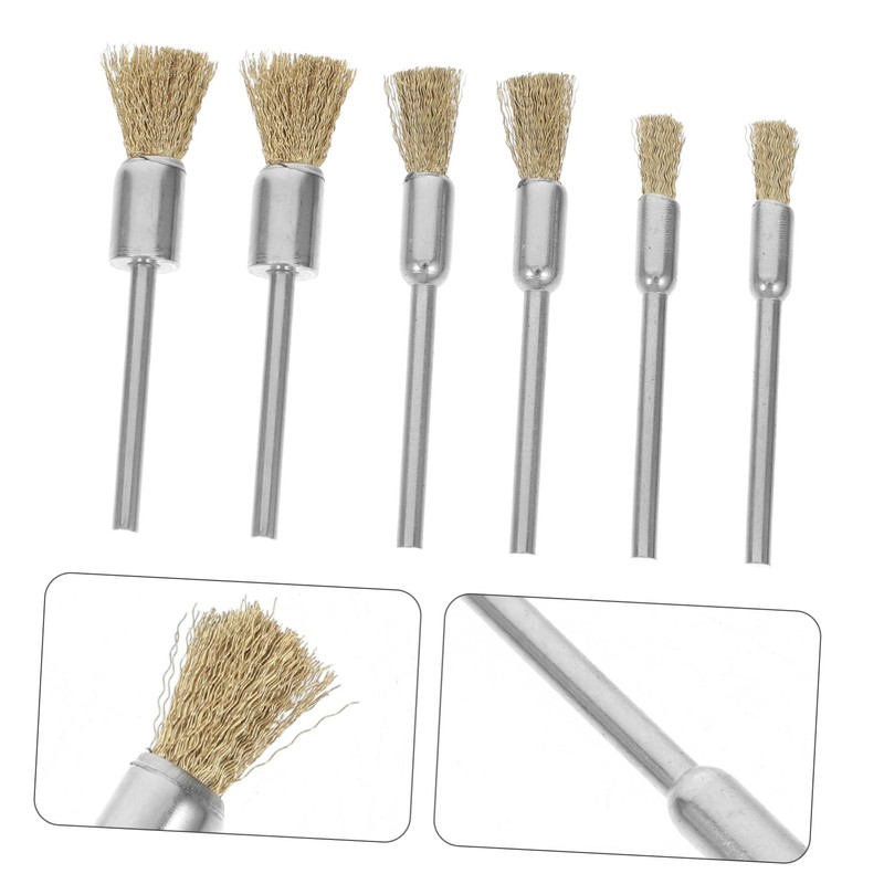 CHILDWEET 15pcs Handle Electric Grinding Brush Mini Metal Wire Wheel