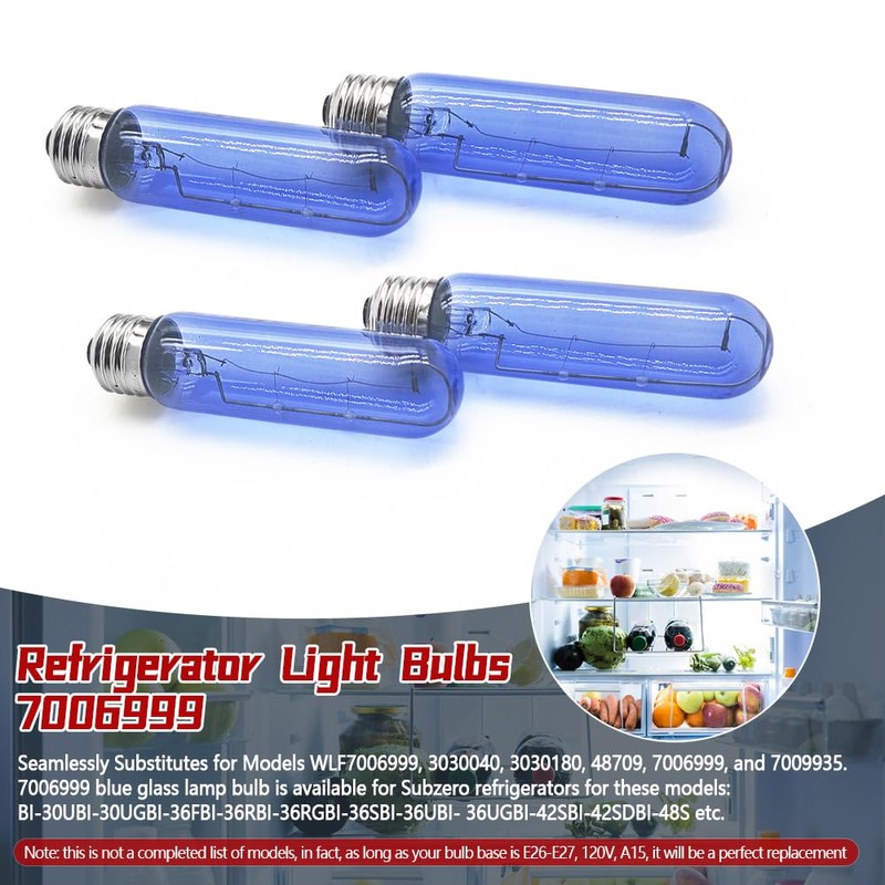 7006999 Blue Refrigerator Light Bulbs Fit for Sub Zero Fridge
