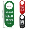 Hoxfly 2 Pcs Double Sided Door Signs, 8.5x21.5cm PU Leather
