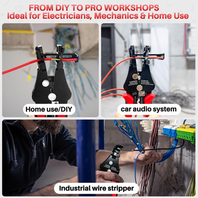 GKG Automatic Wire Stripper, 3 In 1 Adjustable Stripper/Cutter/Crimping Tool,