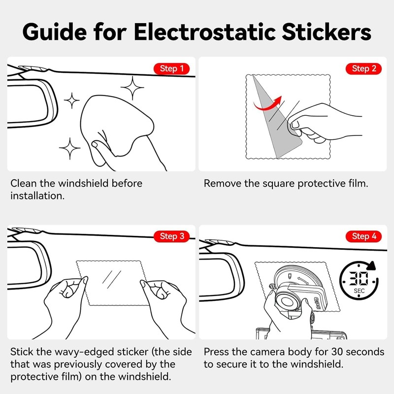 REDTIGER Suction Mount for F7N Series Dash Cam,Built-in GPS Module,Easy