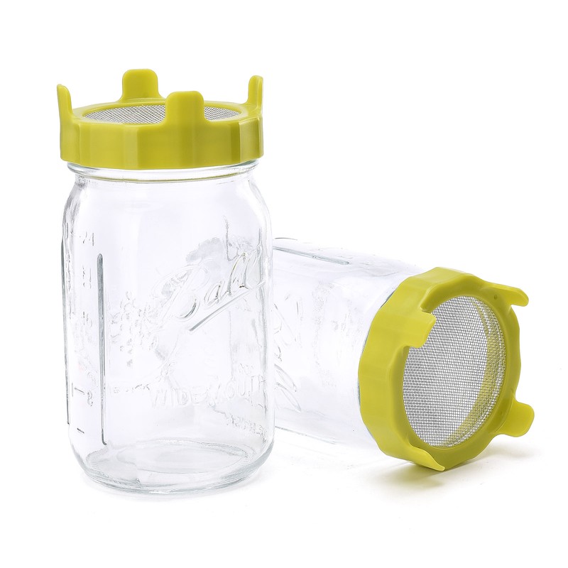 ABS Sprout Lid with Stainless Steel Screen for Wide Mouth
