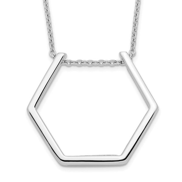Sonia Jewels Real 925 Sterling Silver Hexagon Pendant Necklace Charm