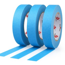 BOMEI PACK Cinta de pintor 0,94 pulgadas x 60 yardas, 3 rollos Cinta de pintor amarillo de alta calidad para pintar, manualidades y bricolaje (Azul claro)