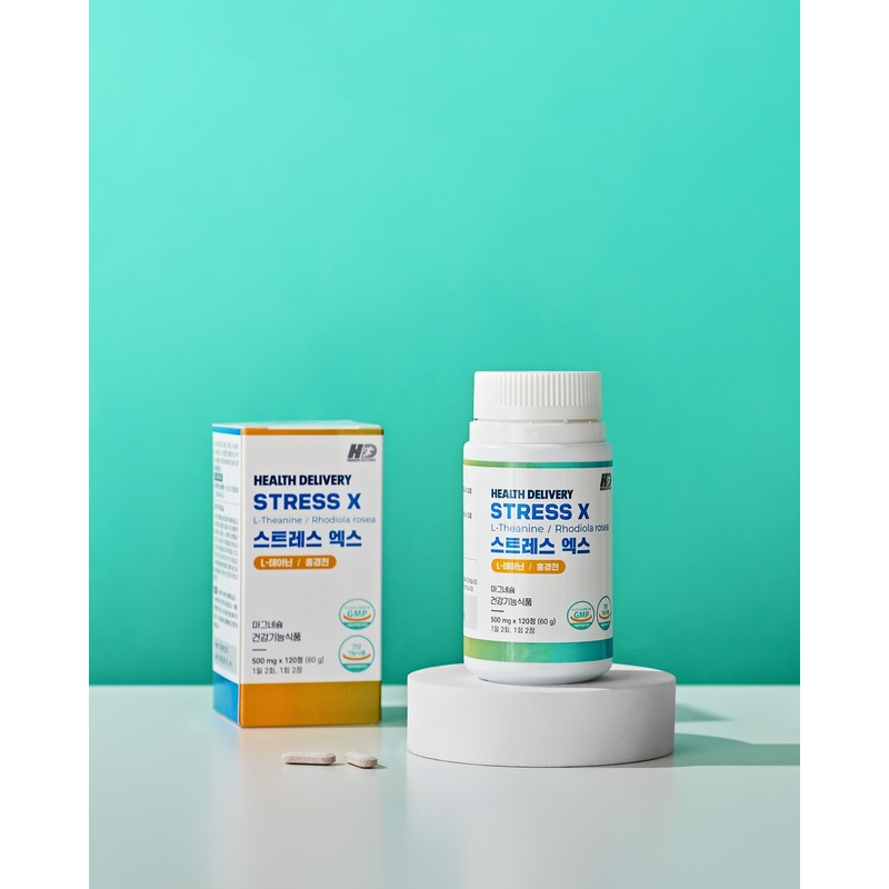 Health Delivery Stress / 헬스딜리버리 스트레스엑스 직장인 긴장완화 테아닌 홍경천