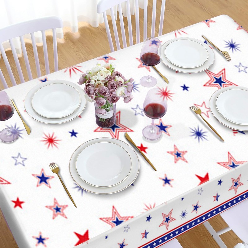 Lide Road 2 Pcs Patriotic Party Tablecloth, 4th of July