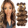 Highlight Body Wave 3 Bundles Blonde Body Wave Brazilian Hair