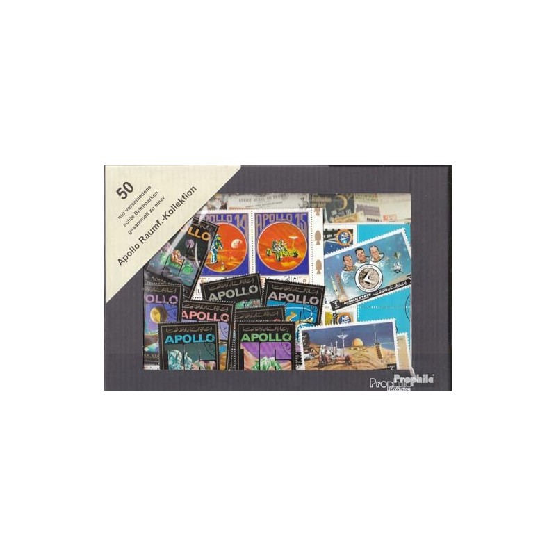 50 various Apollo Space Thematical Stamps (Stamps for collectors) Space