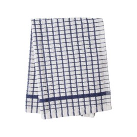 Alanna Jones Set of 2, 45 x 65 cm Large 100% Cotton Luxury Check Soft Kitchen Tea Towels Perfect for Household and Professional Restaurant Bar Catering Kitchen Dish Cloth (Navy)