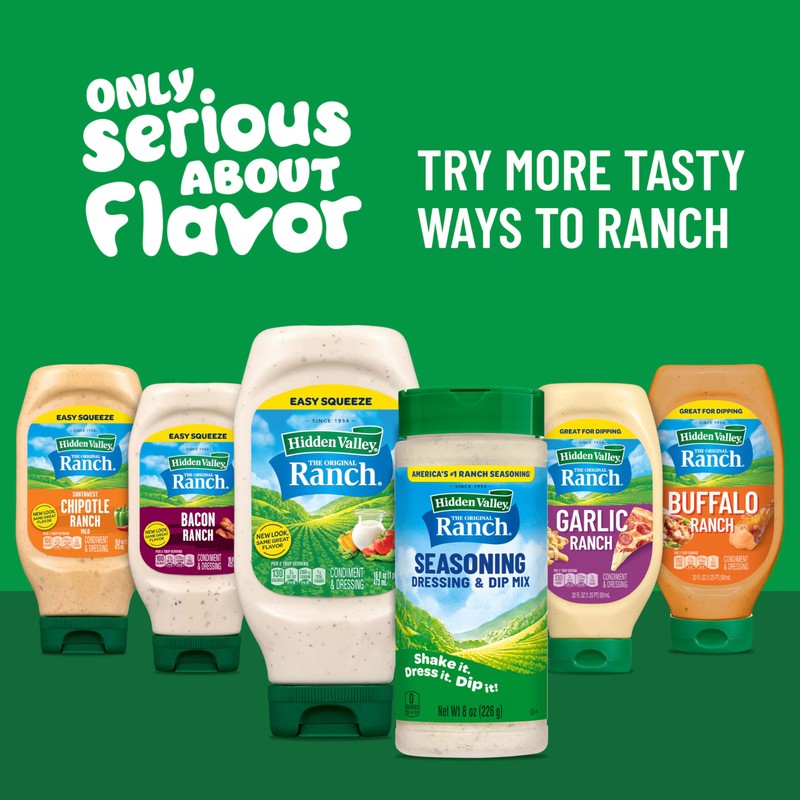 Hidden Valley Original Ranch Condiment and Dressing, Easy Squeeze Bottle,