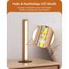 EDISHINE LED Wooden Table Lamp, Bedside Lamp, Touch Dimmable, Memory