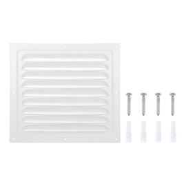 PATIKIL 12x12" Attic Vent Soffit Vent, Aluminum Alloy Rectangular Floor HVAC Air Vent Covers Metal Return Grille Louver with Screen Mesh and Screw for Wall Ceiling Attic Doors Home