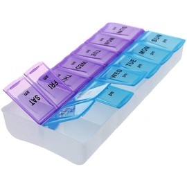 Haobase Seven Day AM and PM Pill and Tablet Storage Box with compartments