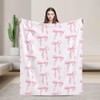 Pink Bow Fuzzy Blanket Cute Bowknot Throw Blanket Bowtie Cozy