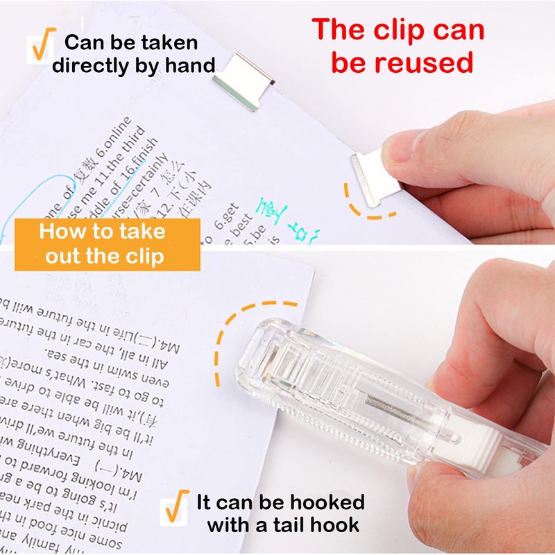 Taicols Portable Handheld Paper Clam Clip Dispenser with 100 Refill